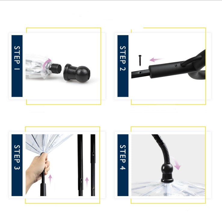 Transparent Adjustable Pet C Type Umbrella