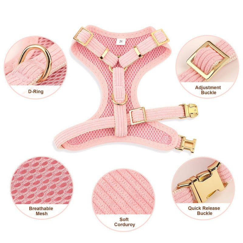 Pet Bow Collar Harness Vest