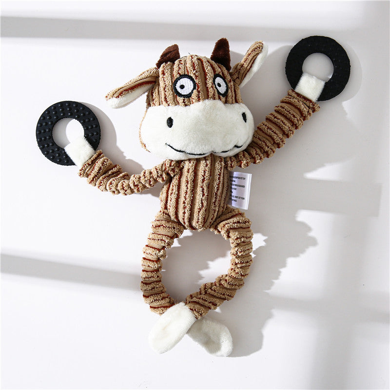Pet Donkey Shape Corduroy Chew Toy