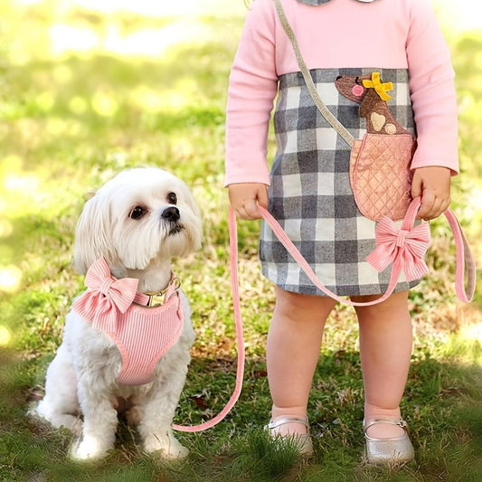 Pet Bow Collar Harness Vest
