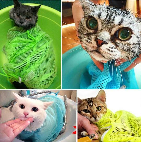Adjustable Pet Shower Mesh Bag