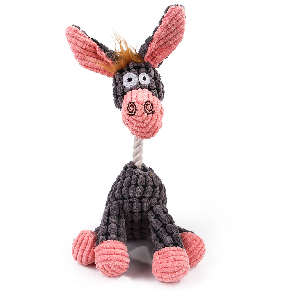 Pet Donkey Shape Corduroy Chew Toy