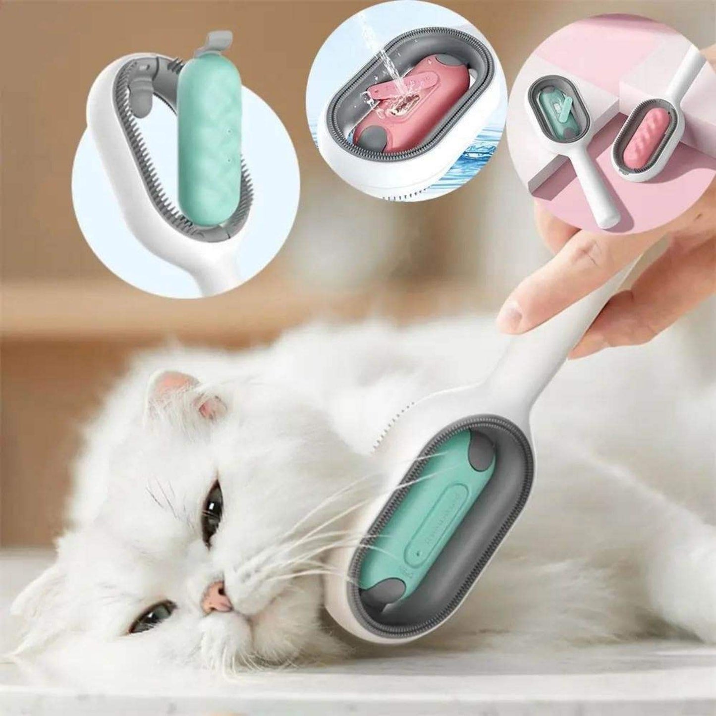 4 In-1 Double-Sided Sticky Brush With Water Tank