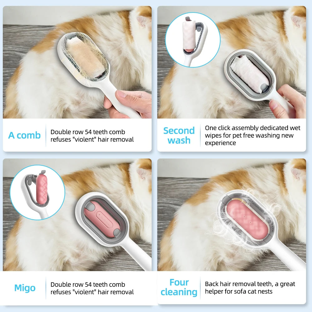 4 In-1 Double-Sided Sticky Brush With Water Tank