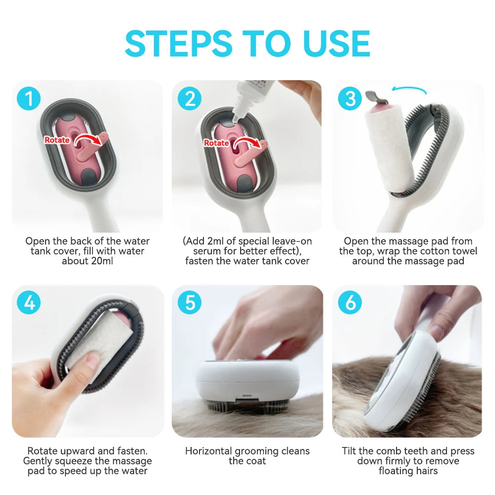 4 In-1 Double-Sided Sticky Brush With Water Tank