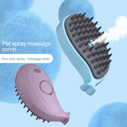 3-in-1 Whale-Shaped Cat Steam Brush