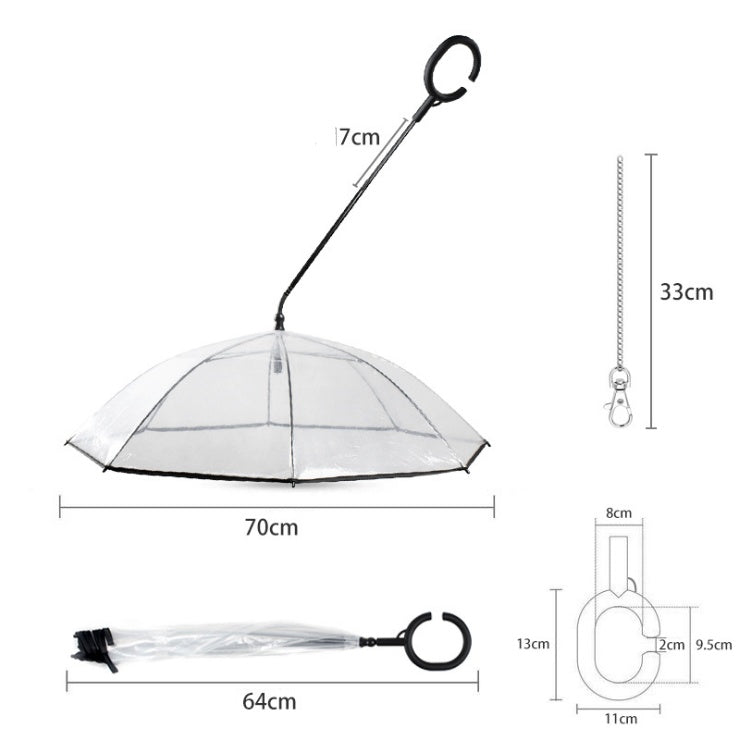 Transparent Adjustable Pet C Type Umbrella