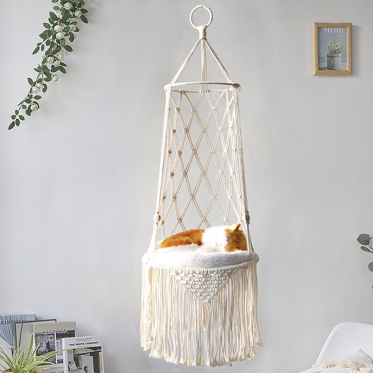Macrame Pet Hanging Swing Bed