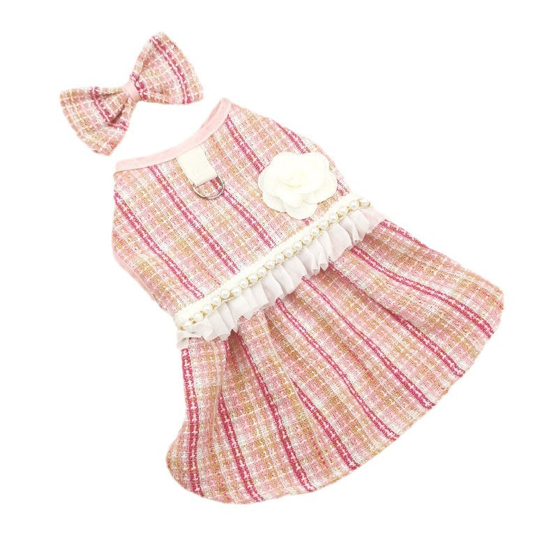 Pet Cute Barbie Skirt Dress With Necklace