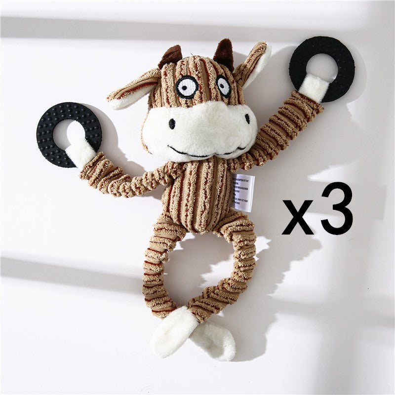Pet Donkey Shape Corduroy Chew Toy