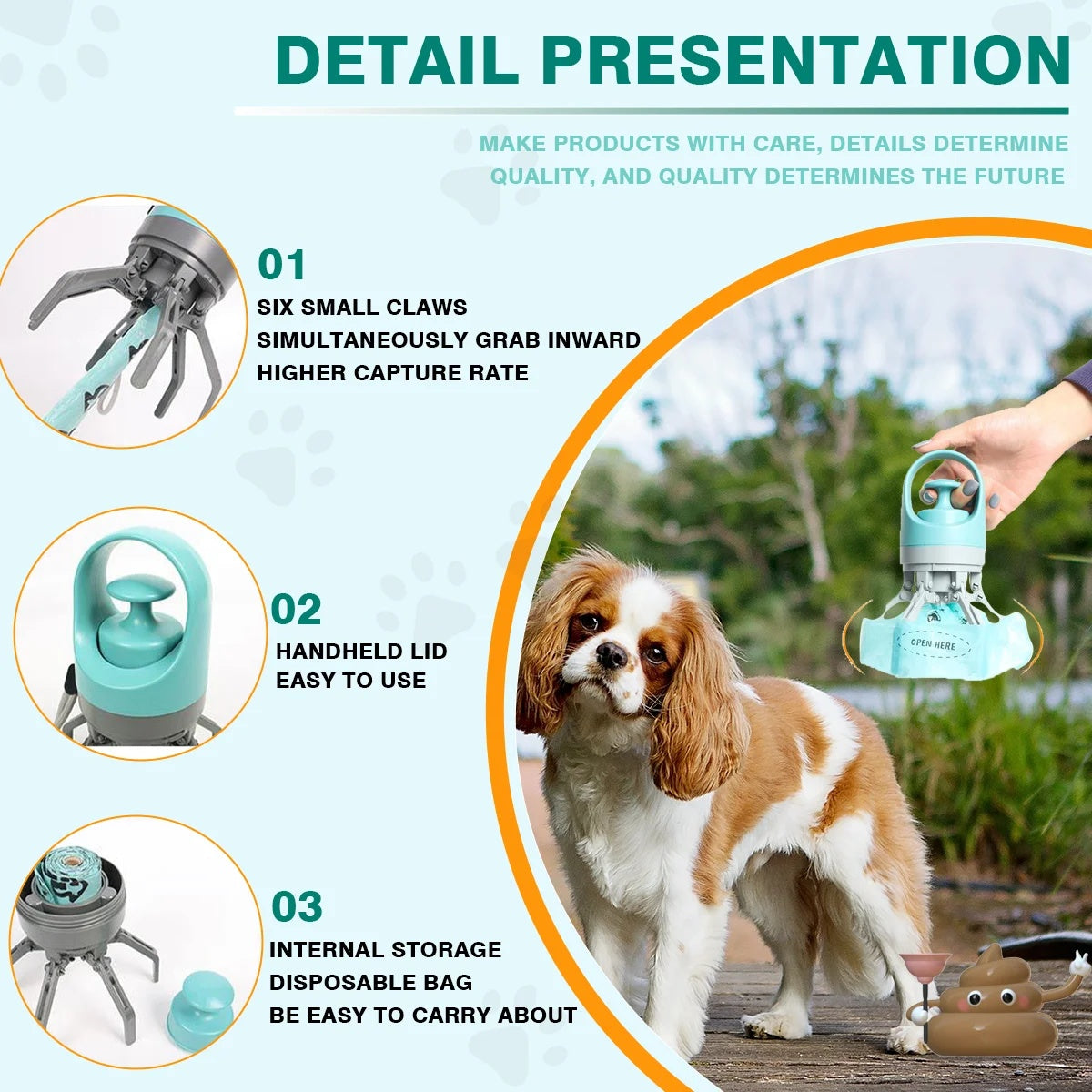 Outdoors Portable Pet Claw Poop Scooper