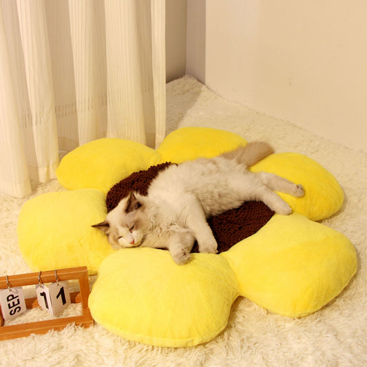 Round Flower Pet Warm Plush Nest