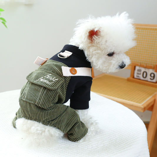 Pet Corduroy Best Friend Ring Dog Suit