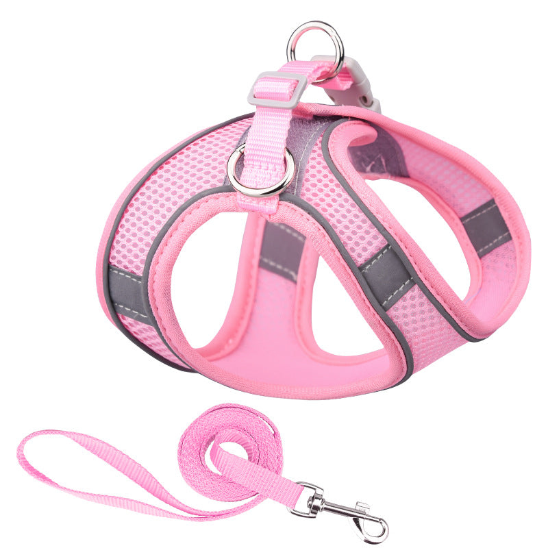 Breathable Vest-style Dog Hand Holding Leash