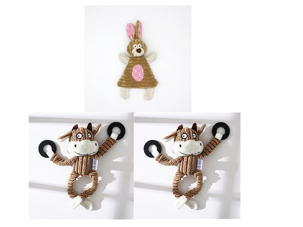 Pet Donkey Shape Corduroy Chew Toy