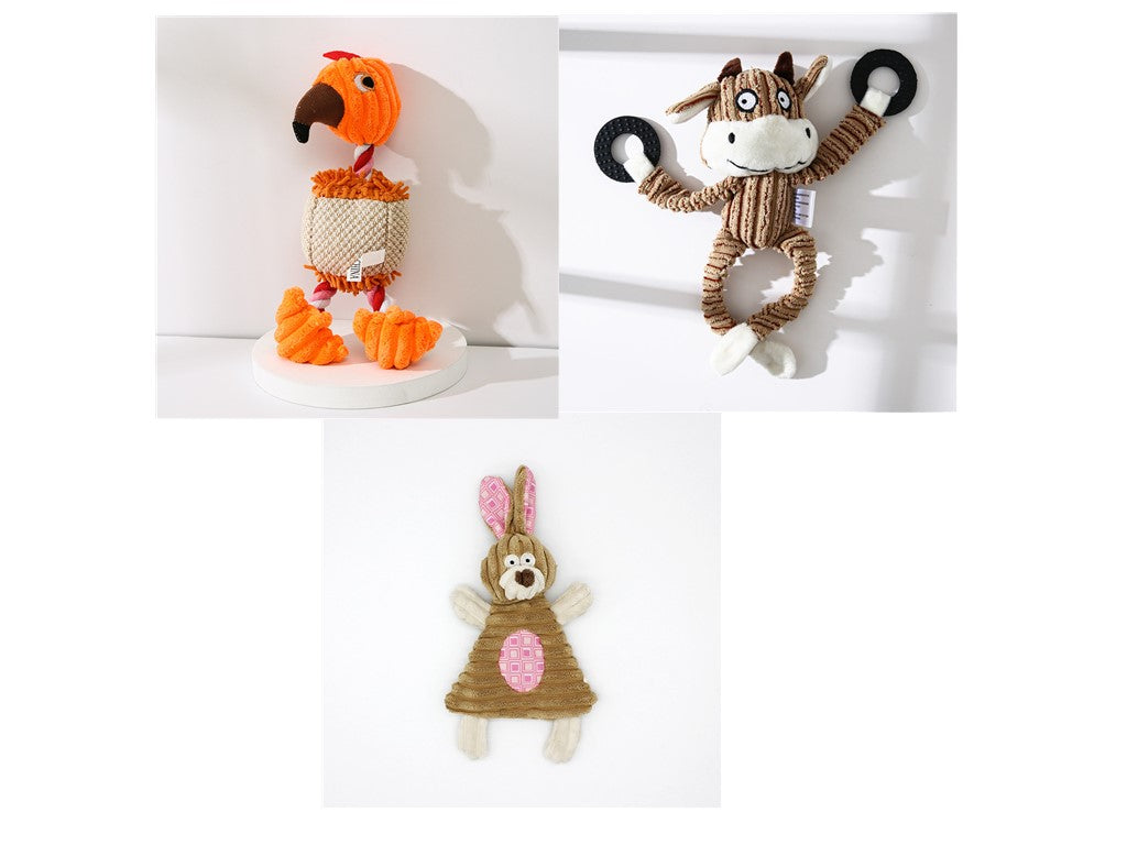 Pet Donkey Shape Corduroy Chew Toy