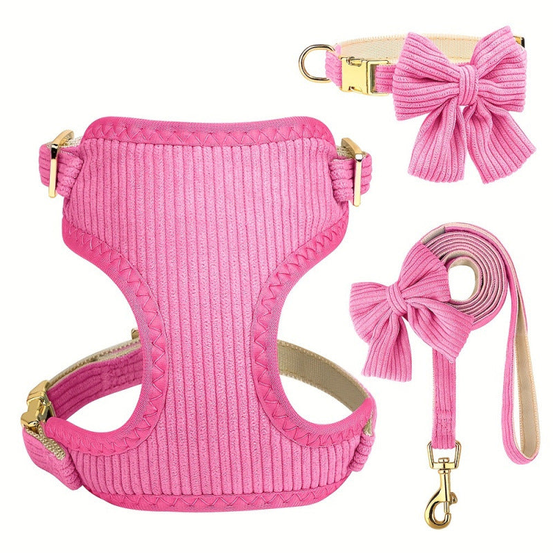 Pet Bow Collar Harness Vest