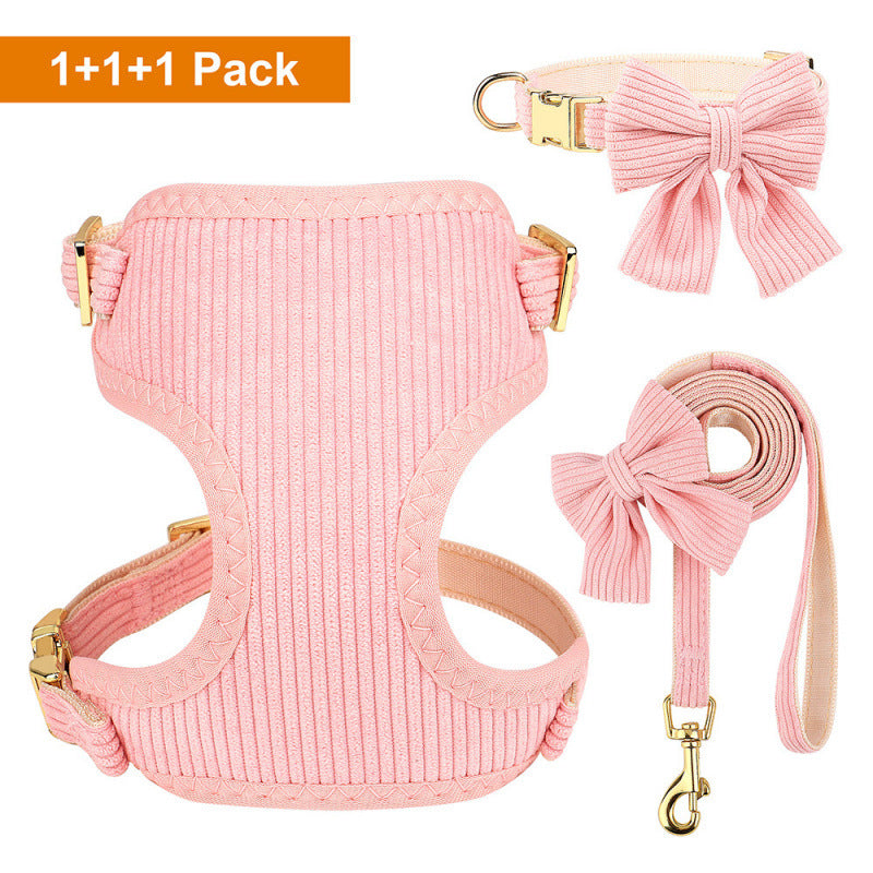 Pet Bow Collar Harness Vest