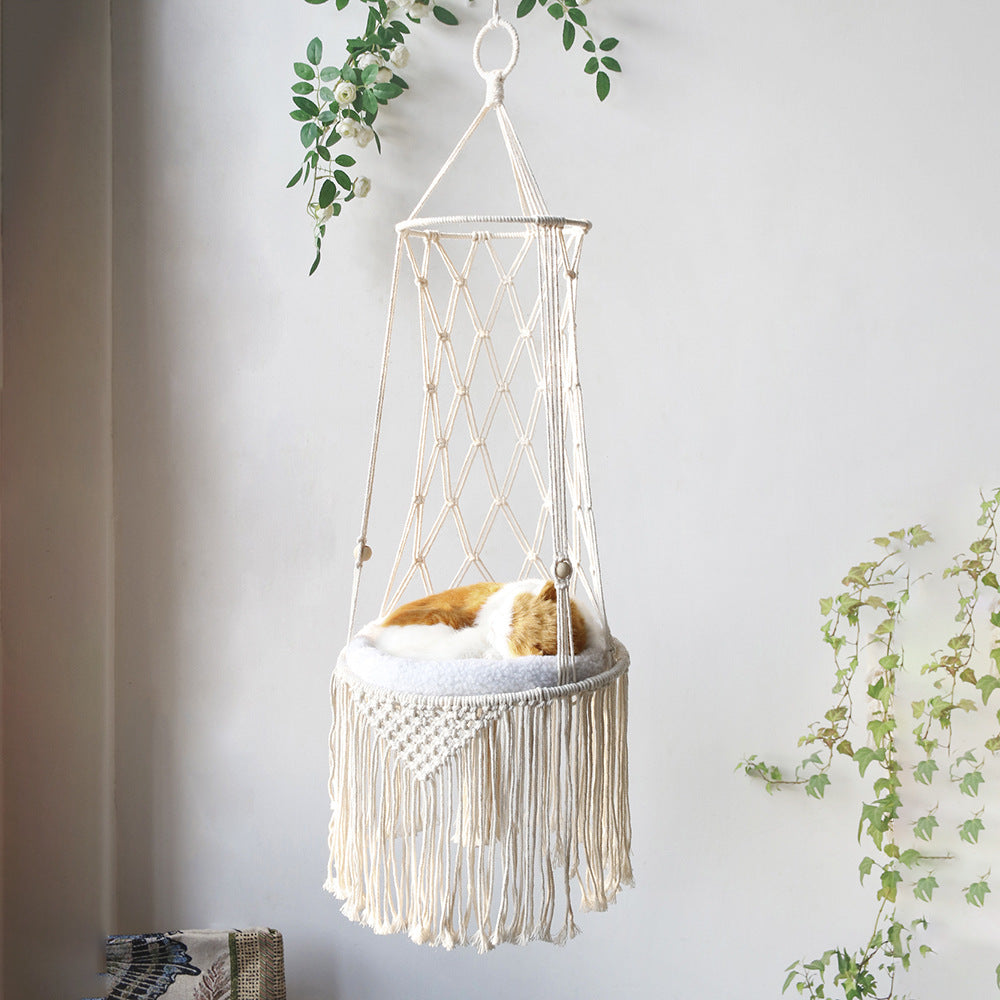 Macrame Pet Hanging Swing Bed