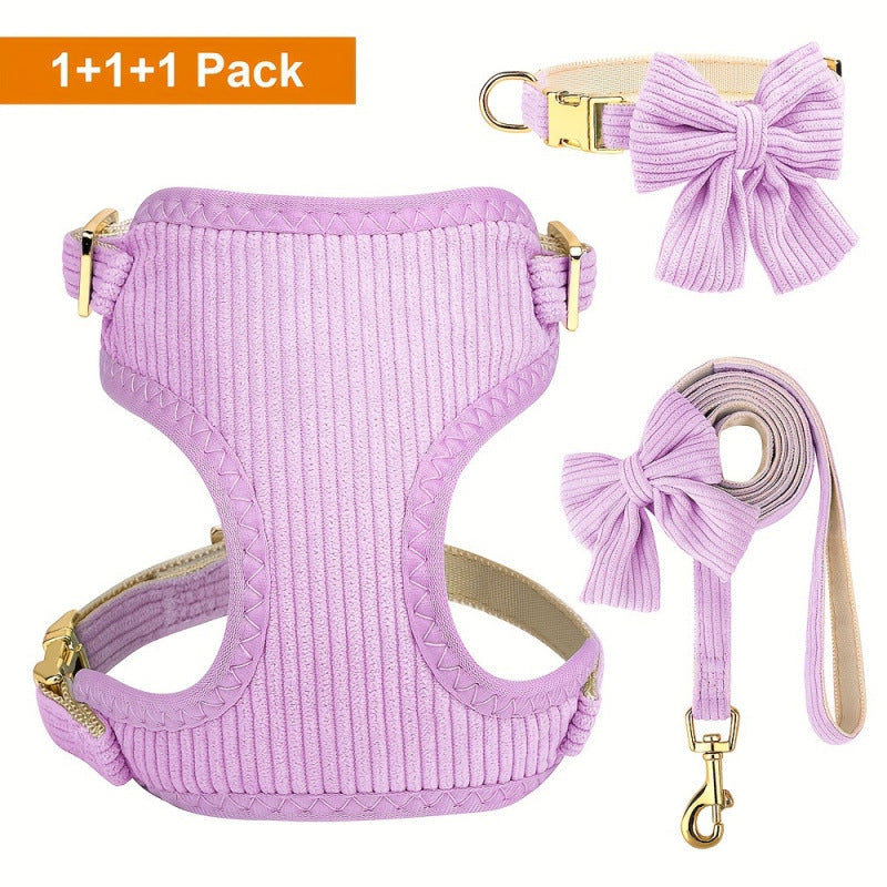 Pet Bow Collar Harness Vest
