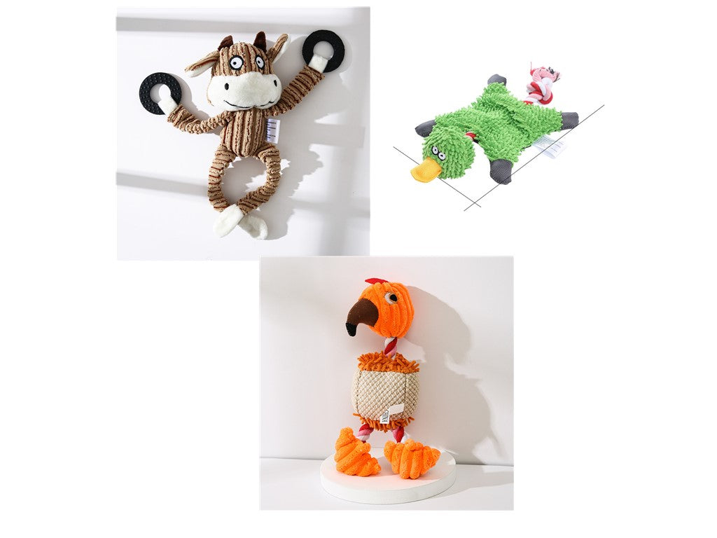 Pet Donkey Shape Corduroy Chew Toy
