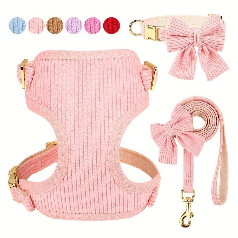 Pet Bow Collar Harness Vest