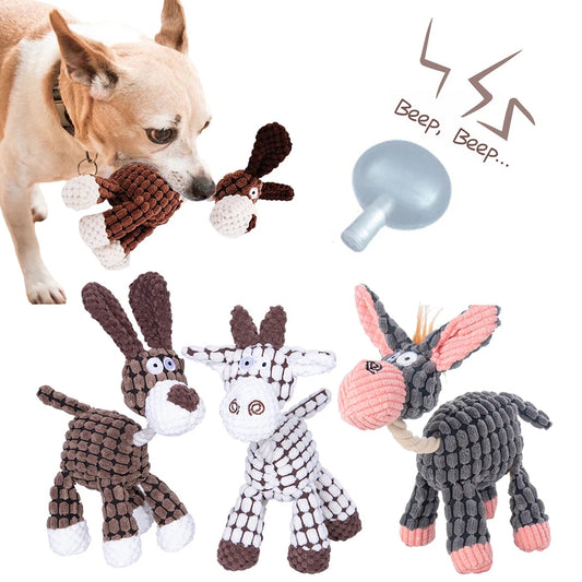 Pet Donkey Shape Corduroy Chew Toy