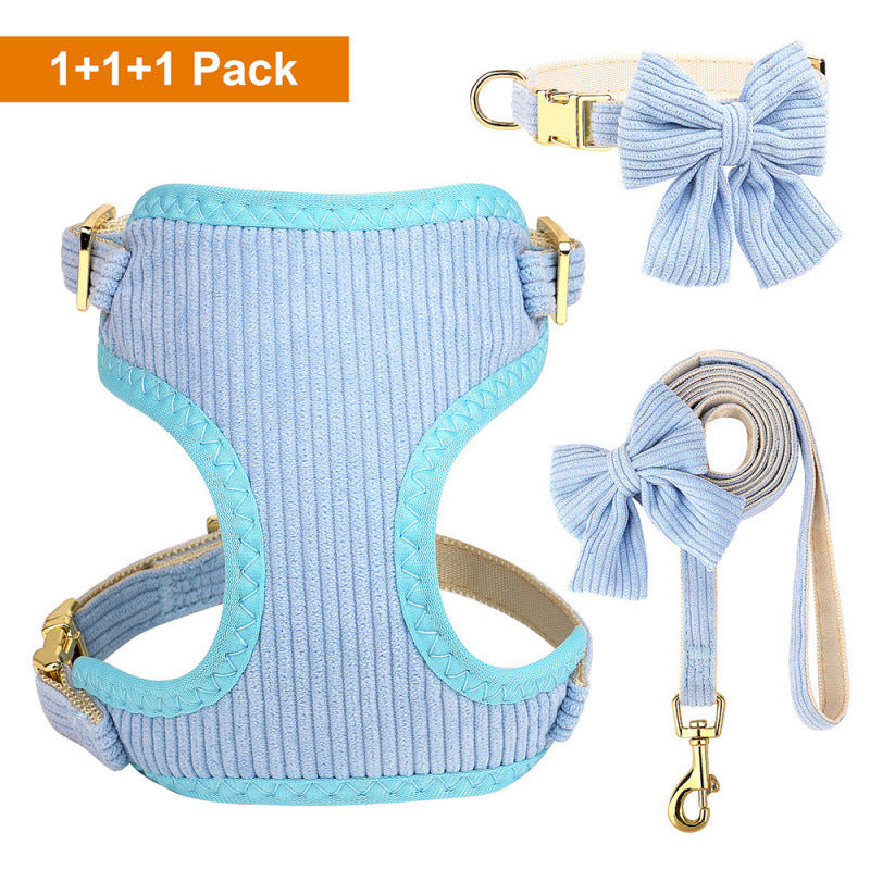 Pet Bow Collar Harness Vest
