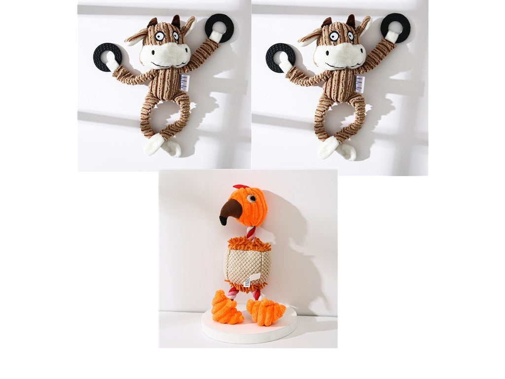 Pet Donkey Shape Corduroy Chew Toy