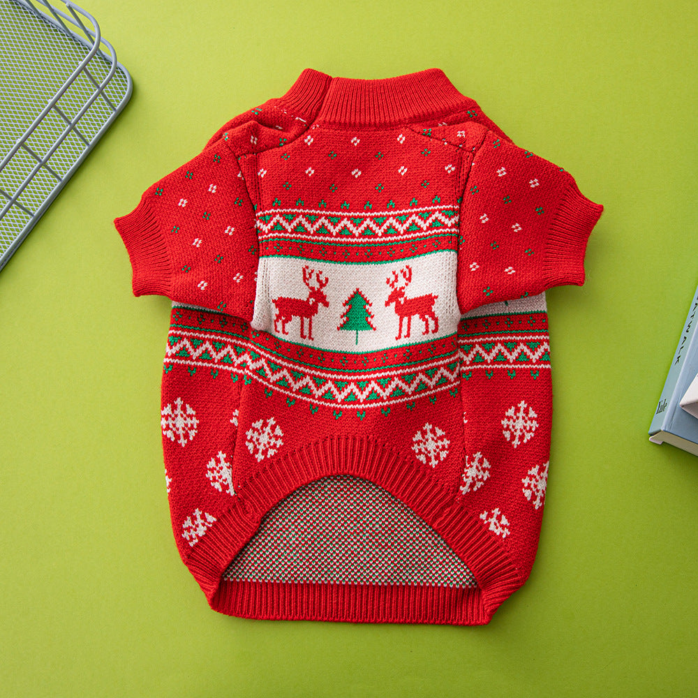 Elk Christmas Tree Dog Sweater
