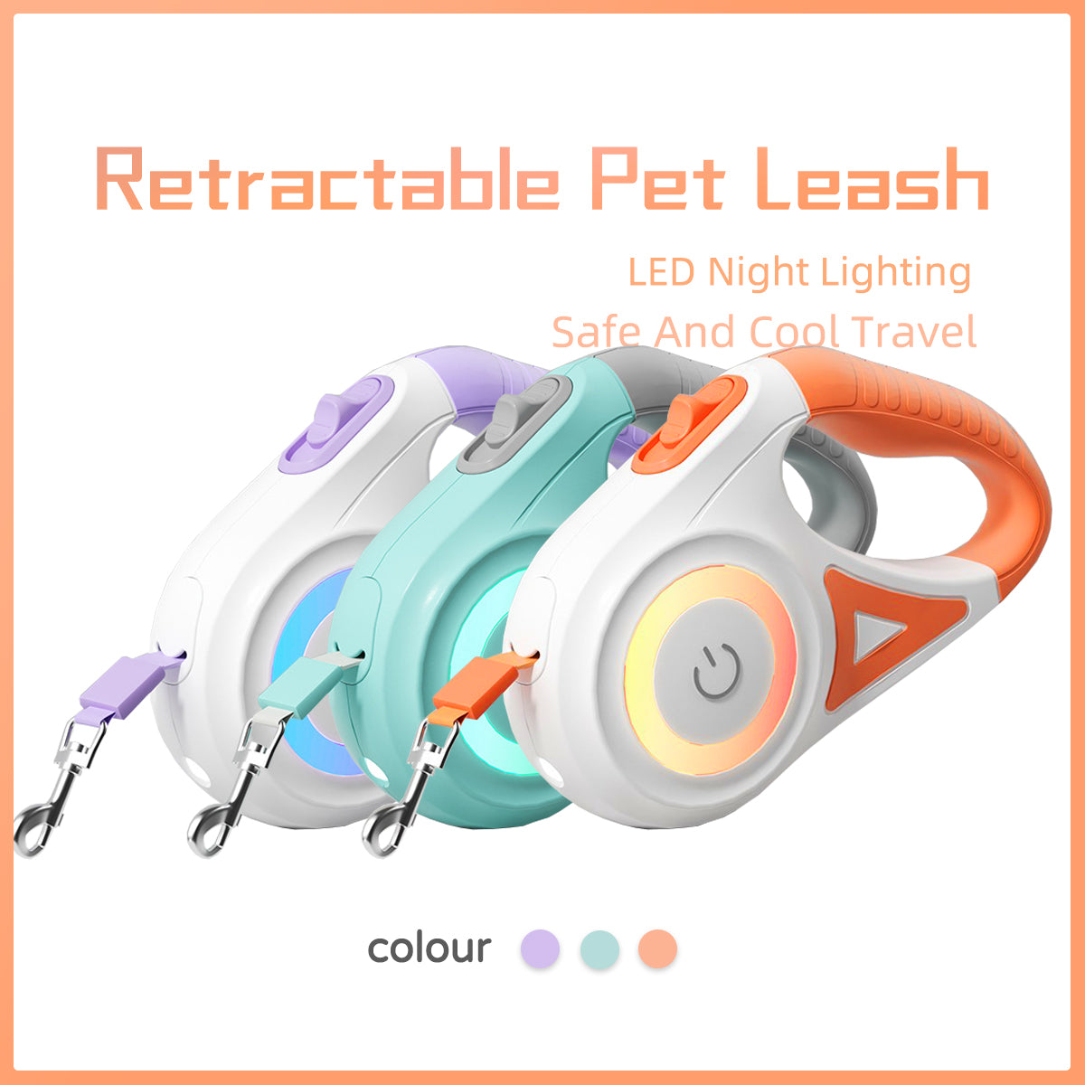 Automatic Spotlight Pet Traction Rope For Dog