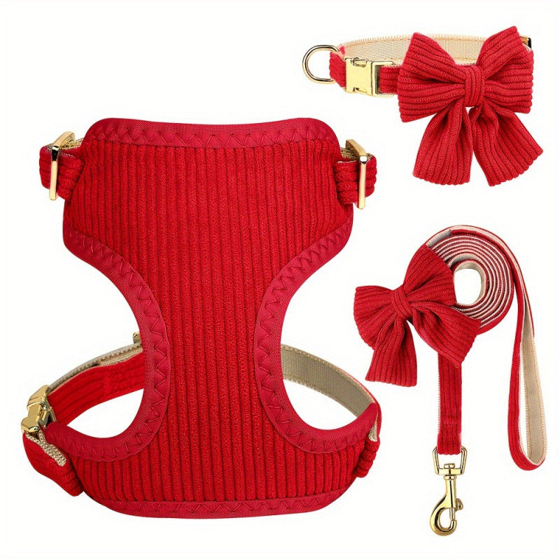 Pet Bow Collar Harness Vest