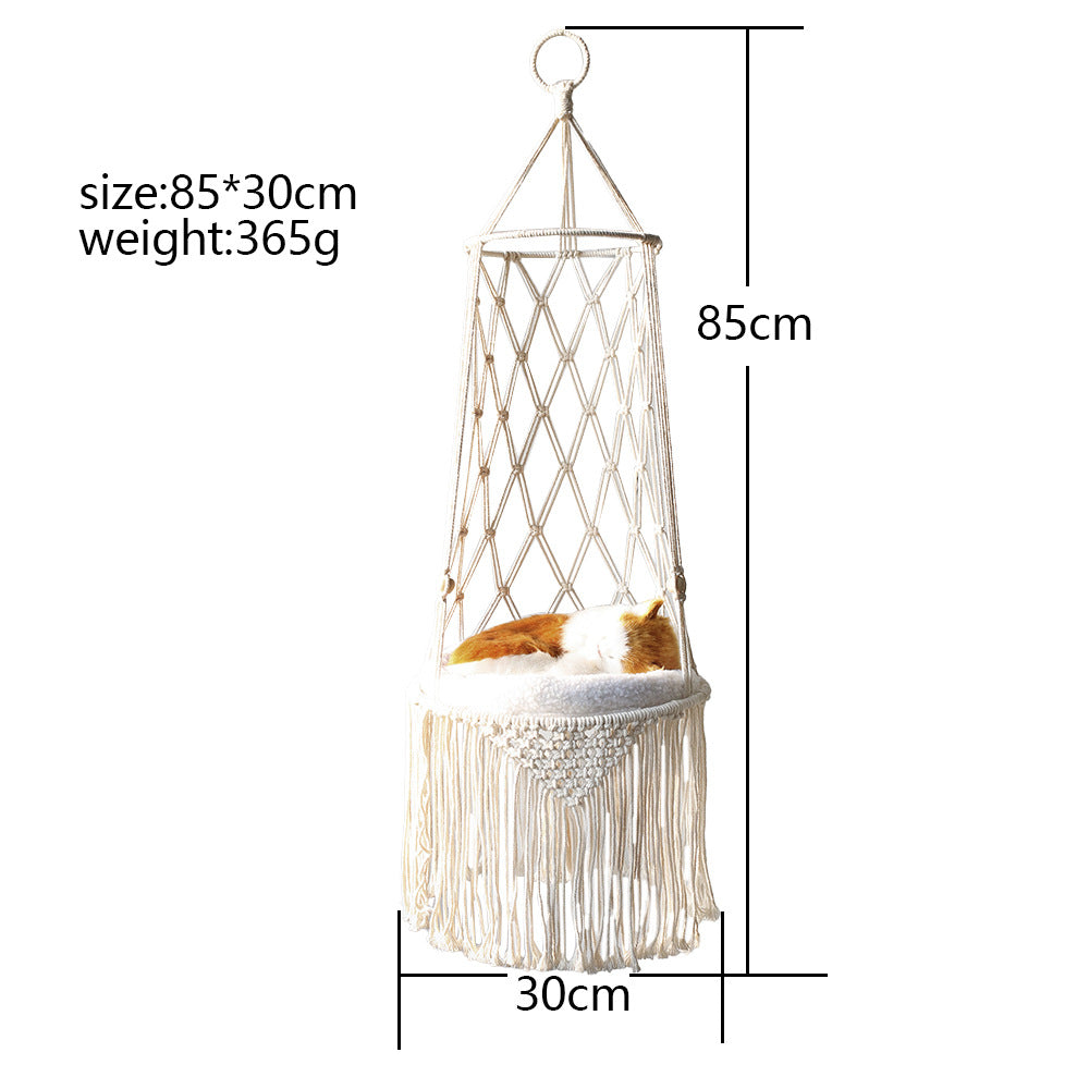 Macrame Pet Hanging Swing Bed