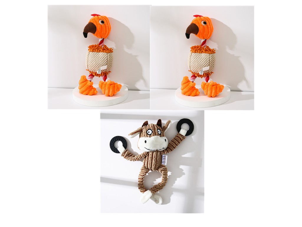 Pet Donkey Shape Corduroy Chew Toy
