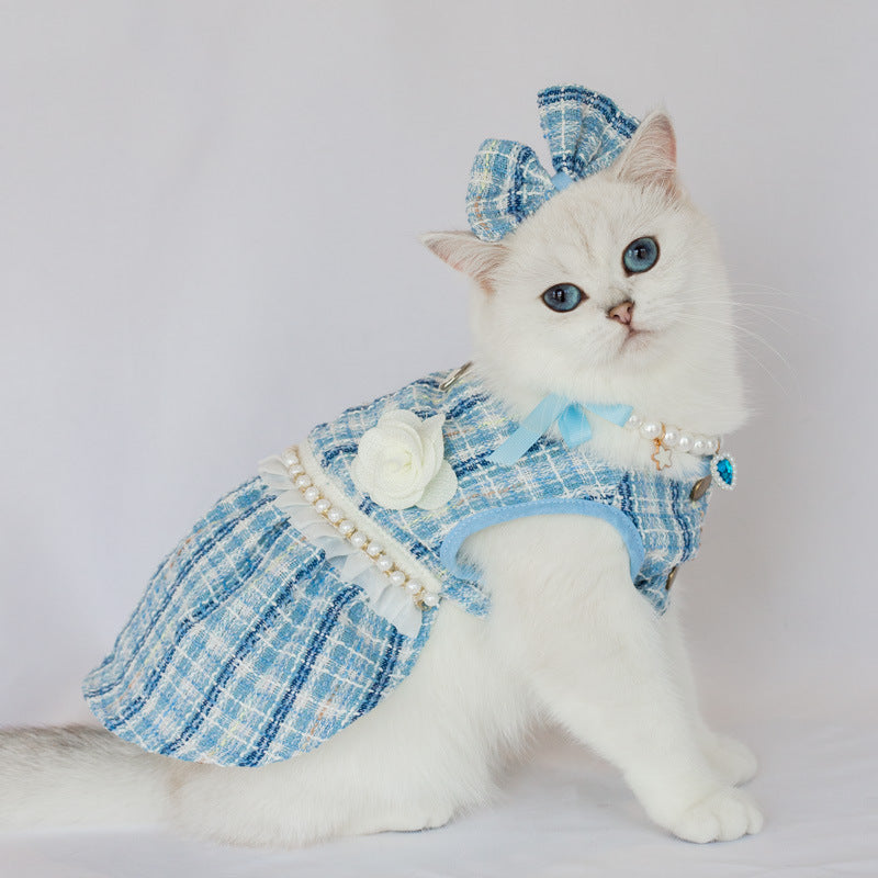 Pet Cute Barbie Skirt Dress With Necklace